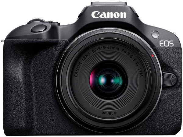 Canon EOS R100 24.1 Megapixel Mirrorless Camera with Lens - 0.71 - 1.77 (Lens 1), 2.17 - 8.27 (Lens 2) - Black - 6052C022