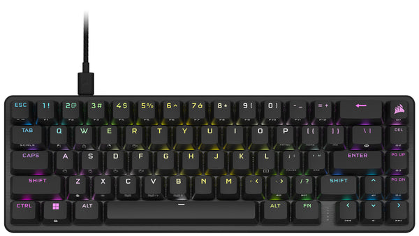 CORSAIR - K65 PRO MINI RGB 65% Optical-Mechanical Gaming Keyboard Backlit RGB LED, OPX - Black -
