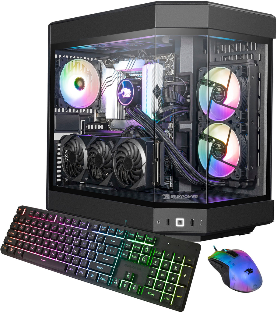 iBUYPOWER - Y60 Gaming Desktop - AMD Ryzen 7 7700X - 32GB DDR5 RAM - NVIDIA GeForce RTX 4060Ti 8GB - 2TB NVMe SSD - Black -