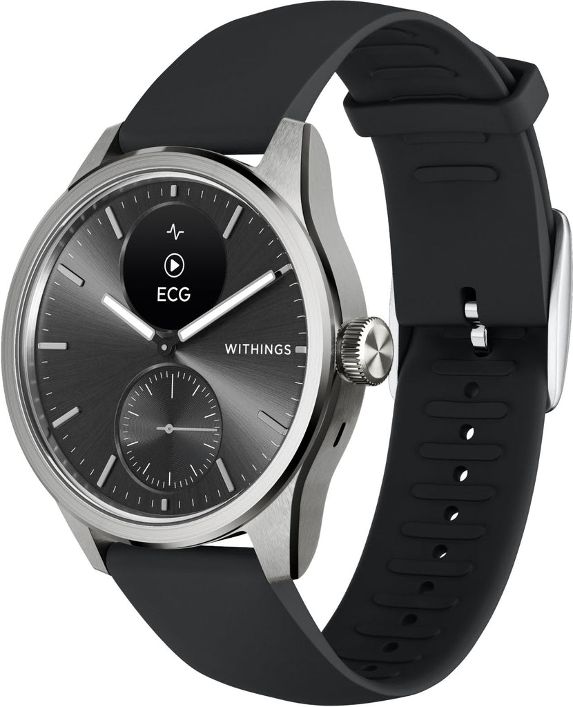 Withings - ScanWatch 2 - Heart Health Hybrid Smartwatch - 42mm - Black/Silver -
