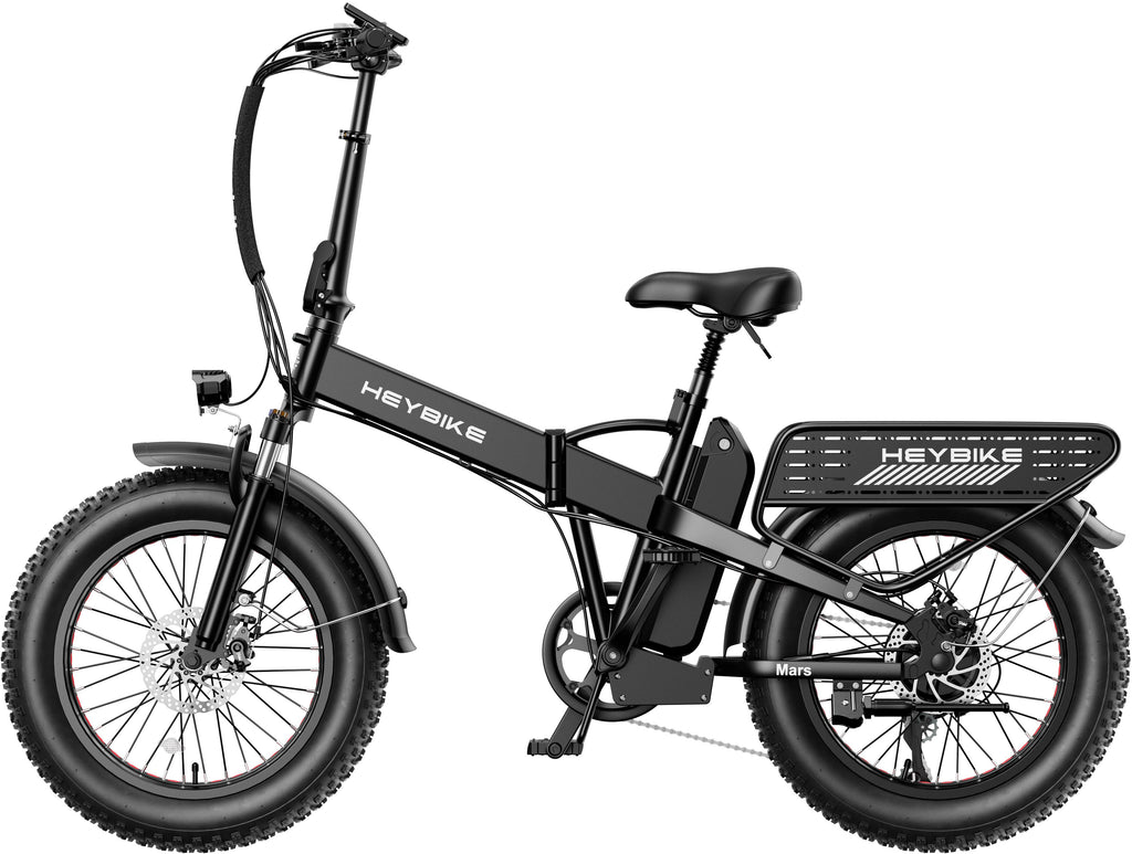 Heybike - Mars 2.0 Foldable E-bike w/ 45mi Max Operating Range & 28 mph Max Speed - Black -