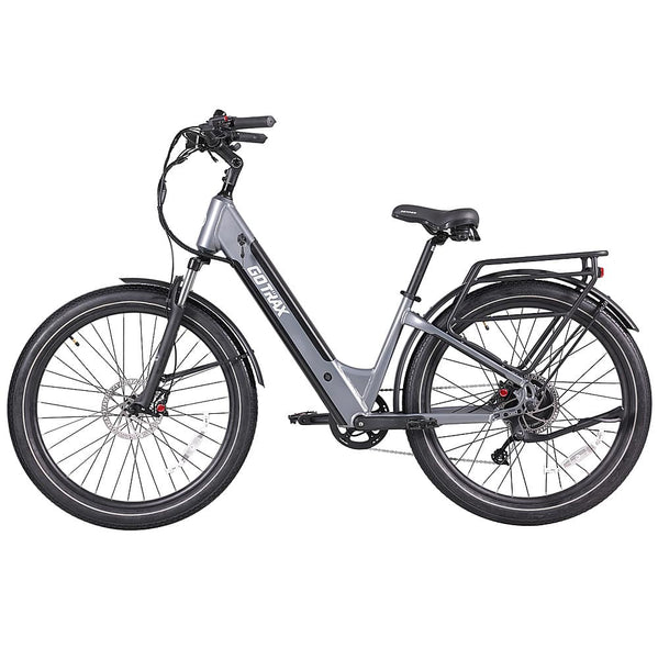 GoTrax - CTI3 Step Thru eBike w/ 45mi Max Operating Range and 20mph Max Speed - Gray -