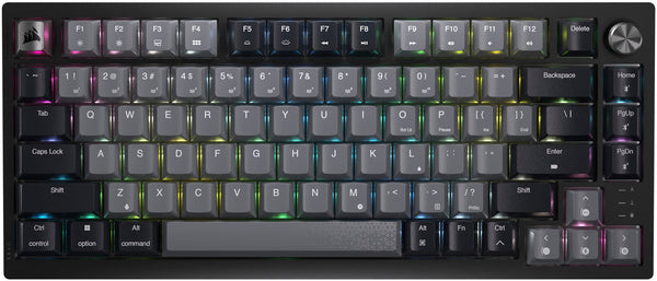 CORSAIR - K65 PLUS WIRELESS 75% RGB Mechanical Pre-Lubricated MLX Red Linear Switch Gaming Keyboard with Hot-Swappable Switches - Black/Gray -