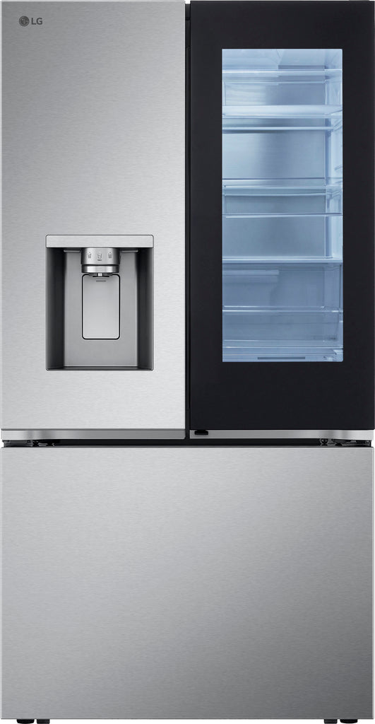LG - Standard-Depth MAX 30.7 Cu. Ft. French Door Smart Refrigerator with InstaView - Stainless Steel -