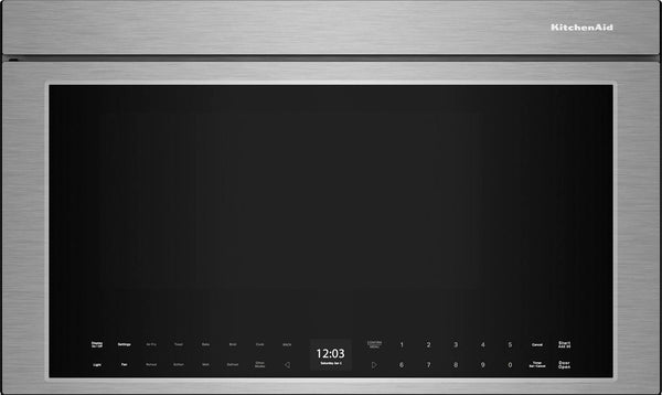KitchenAid - 1.1 Cu. Ft. Convection Flush Built-In Over-the-Range Microwave with Air Fry Mode - Stainless Steel -