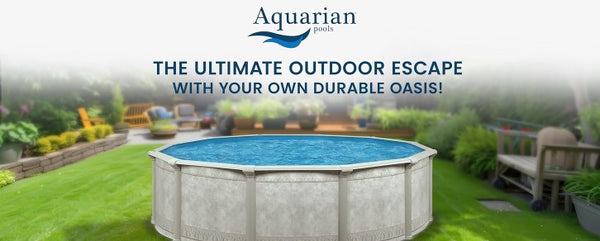 Aquarian Steel-Frame Outdoor Above-Ground Swimming Pool, Round, 15' x 52", Venetian