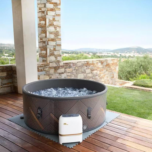 M Spa Round Inflatable Bubble Massage Spa, 4 to 6 Person Outdoor Hot Tub, Mono