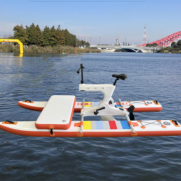 Water Bicycle Boat, Lake and Sea Inflatable Pedal Boat, Water Inflatable Kayak Bicycle Boat, Sightseeing Stepping Boat