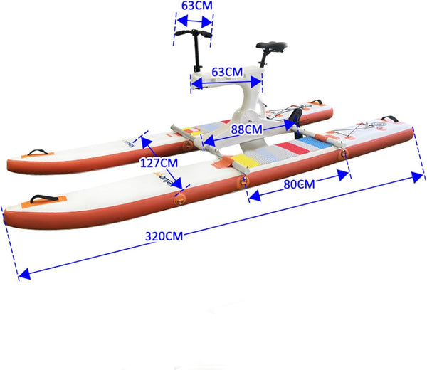 Water Bicycle Boat, Lake and Sea Inflatable Pedal Boat, Water Inflatable Kayak Bicycle Boat, Sightseeing Stepping Boat