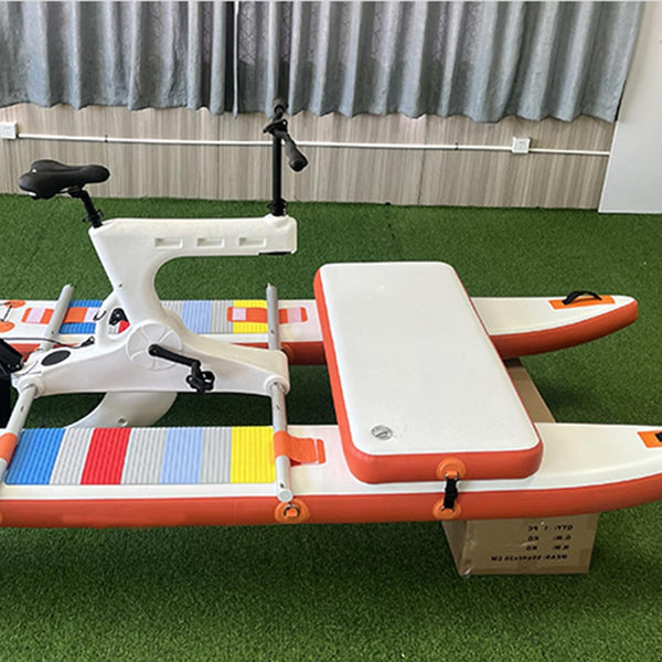 Water Bicycle Boat, Lake and Sea Inflatable Pedal Boat, Water Inflatable Kayak Bicycle Boat, Sightseeing Stepping Boat