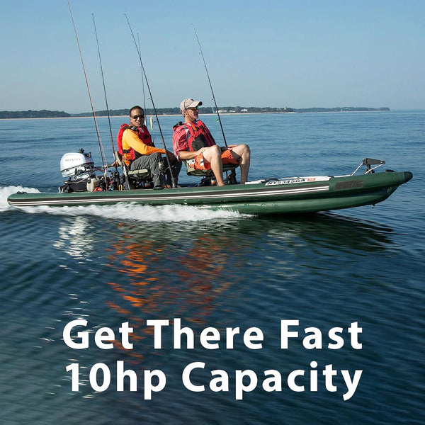 Sea Eagle FSK16 FishSkiff Inflatable 16', High Pressure, All-Drop-Stitch, 1-3 Person Frameless Fishing Boat w/Rigid 6” External Keel - Portable, Storable, and Transportable