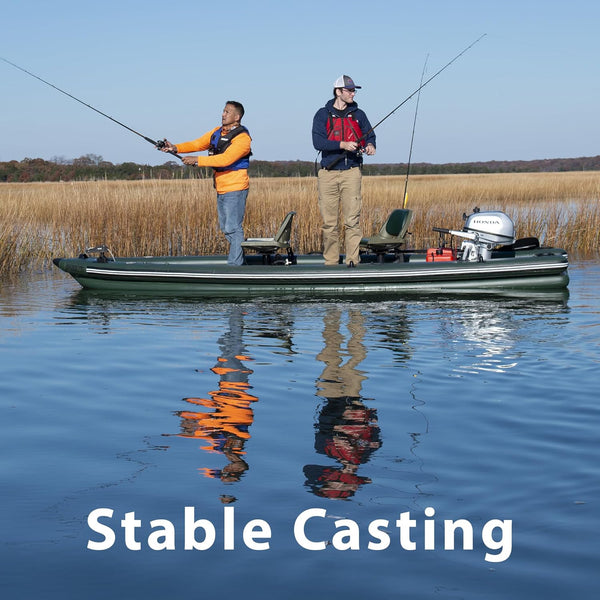 Sea Eagle FSK16 FishSkiff Inflatable 16', High Pressure, All-Drop-Stitch, 1-3 Person Frameless Fishing Boat w/Rigid 6” External Keel - Portable, Storable, and Transportable
