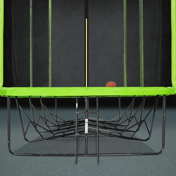 SkyBound Rectangular Trampoline with Enclosure Net 10x17 FT - Rectangle Trampoline Performance Build for Families and Athletes - Reinforced Welding Base - Gymnastics Trampoline Superior Bounce - Green