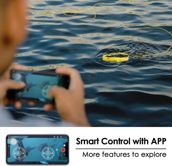 CHASING DORY Underwater Drone - Palm-Sized 1080p Full HD Underwater Drone with Camera for Real Time Viewing, APP Remote Control and Portable with Carrying Case, WiFi Buoy and 49 ft Tether, ROV