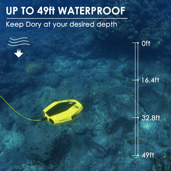 CHASING DORY Underwater Drone - Palm-Sized 1080p Full HD Underwater Drone with Camera for Real Time Viewing, APP Remote Control and Portable with Carrying Case, WiFi Buoy and 49 ft Tether, ROV