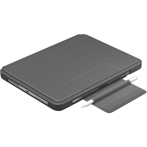 Logitech Slim Folio Pro Keyboard/Cover Case (Folio) for 11" Apple iPad Pro, iPad Pro (2nd Generation) Tablet - Oxford Gray - 920-009682