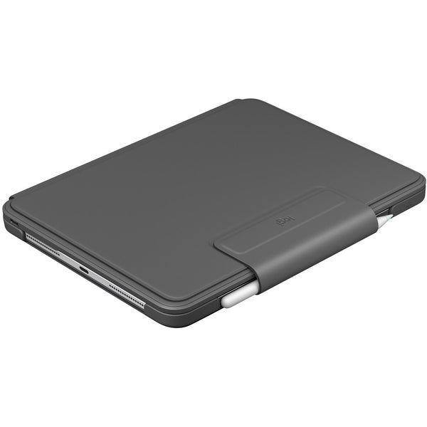 Logitech Slim Folio Pro Keyboard/Cover Case (Folio) for 11" Apple iPad Pro, iPad Pro (2nd Generation) Tablet - Oxford Gray - 920-009682