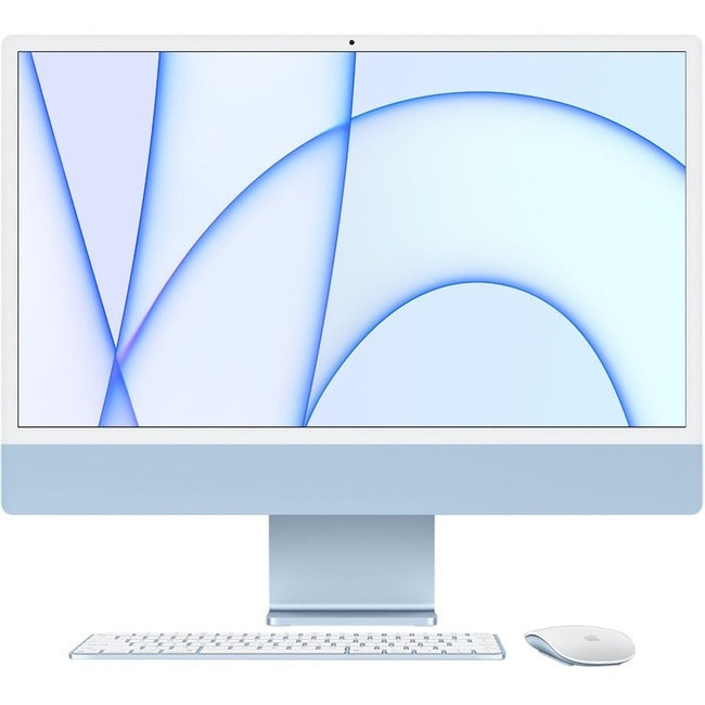 Apple iMac MGPL3LL/A All-in-One Computer - Apple M1 Octa-core (8 Core) - 8 GB RAM - 512 GB SSD - 24" 4.5K 4480 x 2520 - Desktop - Blue - MGPL3LL/A