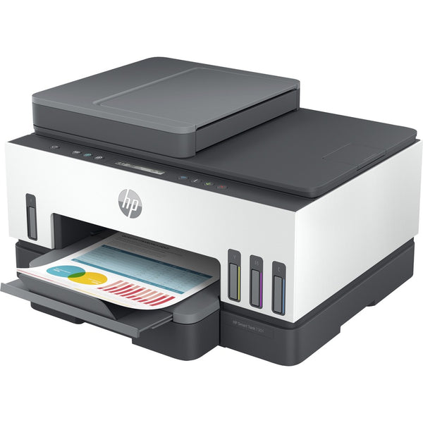 HP Smart Tank 7301 All-in-One Printer-Multifunction printer-color-ink-jet-refillable-Copier/Scanner-4800x1200 dpi Print-Automatic Duplex Print-5000 Pages-250 sheets Input-Color Flatbed Scanner-1200 dpi Optical Scan-Wireless LAN - 28B70A#B1H