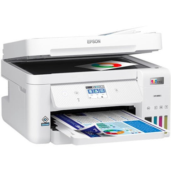 Epson EcoTank ET-4850 Inkjet Multifunction Printer-Color-Copier/Fax/Scanner-4800x1200 dpi Print-Automatic Duplex Print-5000 Pages-250 sheets Input-9600 dpi Optical Scan-Color Fax-Wireless LAN-Apple AirPrint-Android Printing-Fire OS-Mopria - C11CJ60202