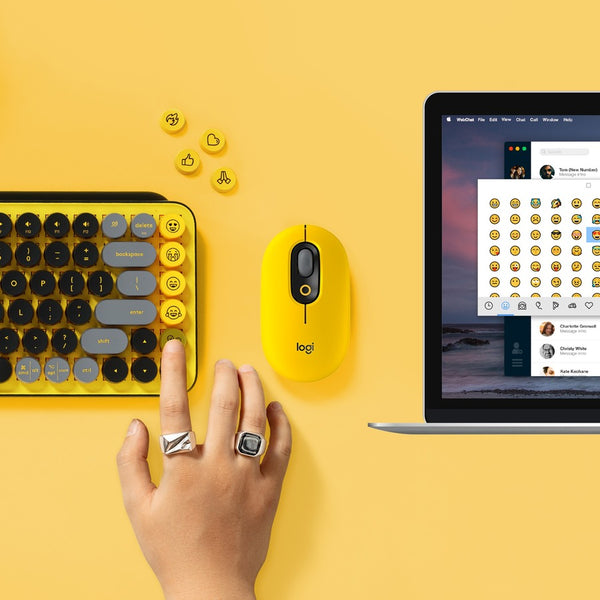 Logitech POP Keys Wireless Mechanical Keyboard With Emoji Keys - Blast Yellow - 920-010707