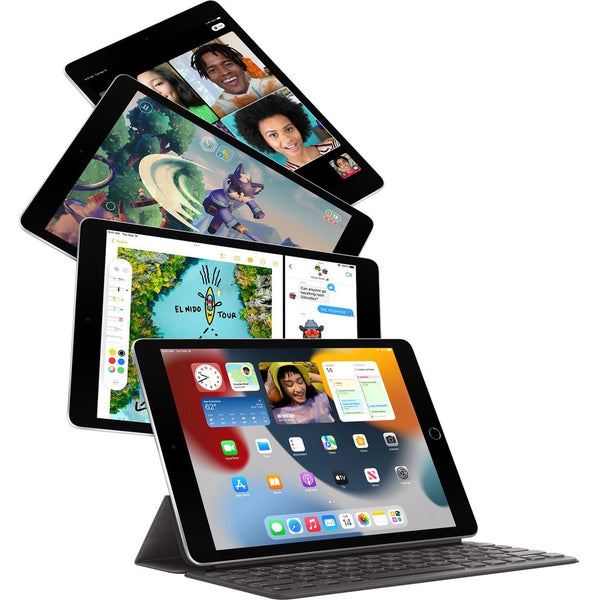 Apple iPad (9th Generation) A2602 Tablet - 10.2" - Hexa-core (Lightning Dual-core (2 Core) 2.65 GHz + Thunder Quad-core (4 Core) 1.80 GHz) - 256 GB Storage - iPadOS 15 - Space Gray - MK2N3LL/A