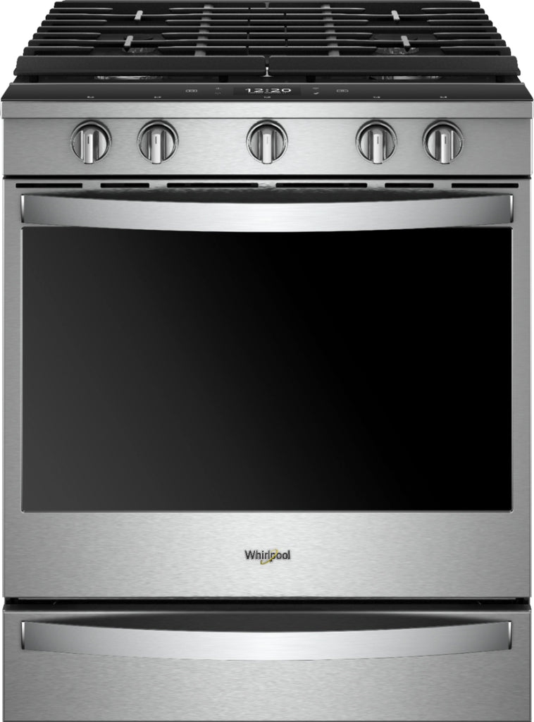 Whirlpool - 5.8 Cu. Ft. Slide-In Gas Convection Range with Self-Cleaning with Air Fry with Connection - Stainless Steel -