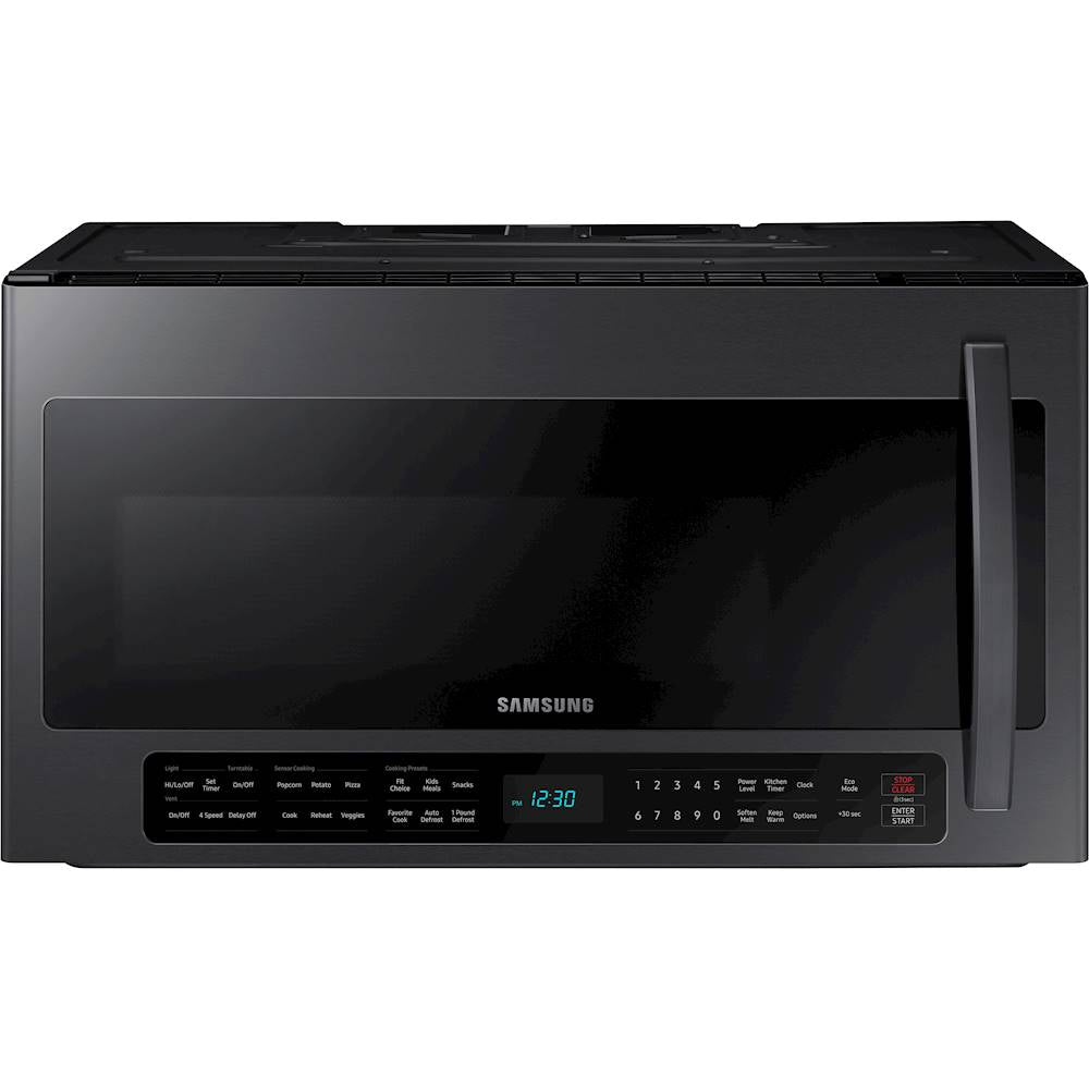 Samsung - 2.1 Cu. Ft.  Over-the-Range Microwave with Sensor Cook - Black Stainless Steel -