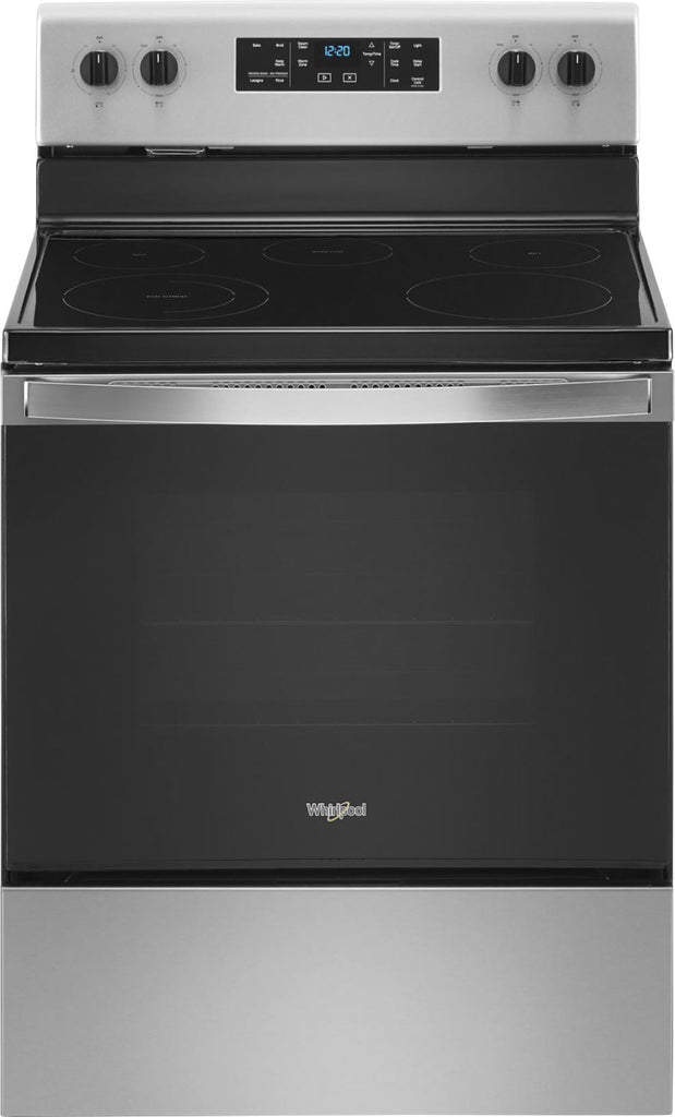Whirlpool - 5.3 Cu. Ft. Freestanding Electric Range with Steam-Cleaning and Frozen Bakeâ¢ - Stainless Steel -