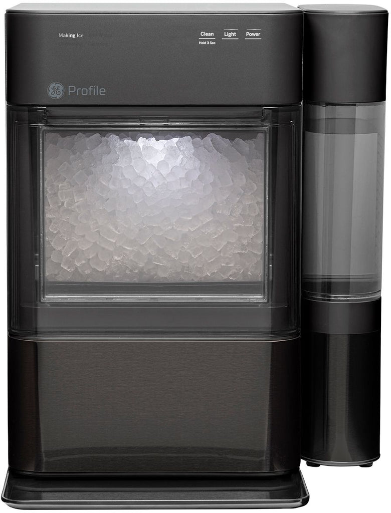 GE Profile - Opal 2.0 38-lb. Portable Ice maker with Nugget Ice Production, Side Tank, and Built-in WiFi - Black Stainless Steel -
