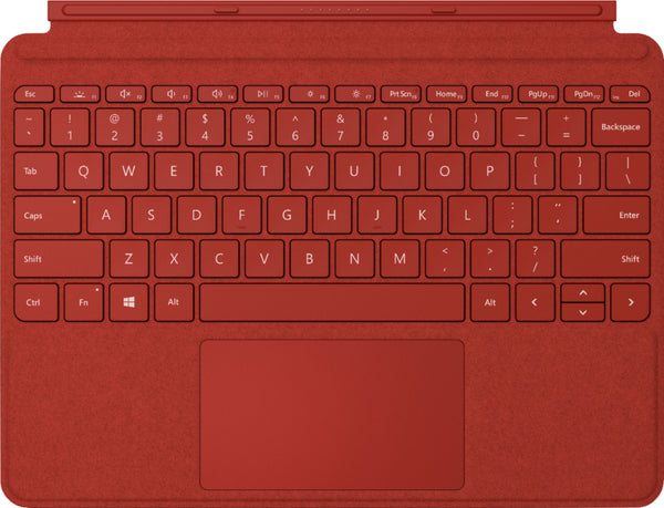 Microsoft - Surface Go Signature Type Cover for Surface Go, Go 2, and Go 3 - Poppy Red Alcantara Material -