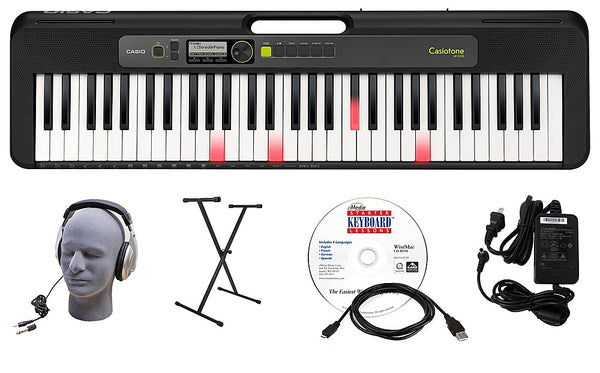 Casio - LKS250 EPA Pack with Stand, Adapter, Headphones, and Software - Black -