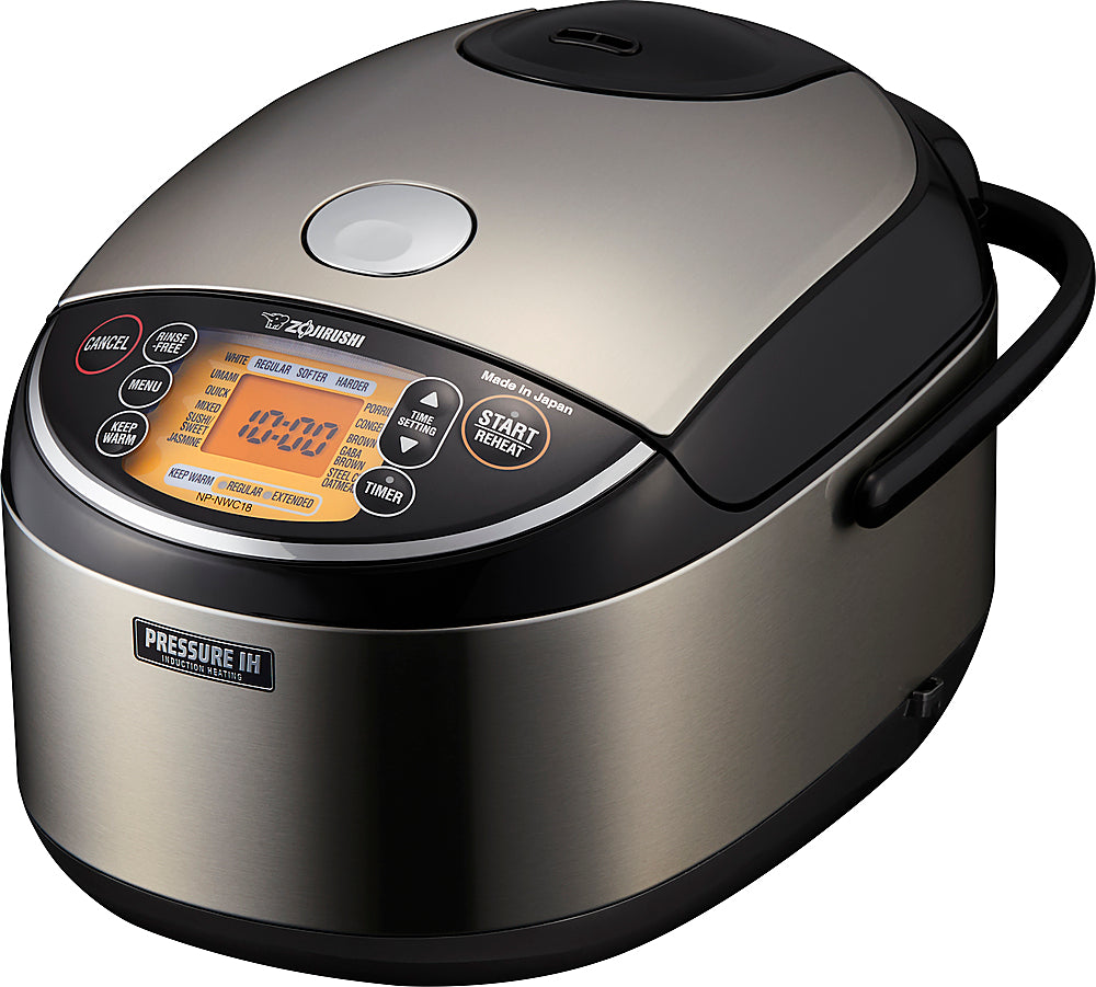 Zojirushi - 10 Cup Pressure Induction Heating Rice Cooker - Stainless Steel Black -