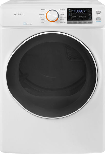 Insigniaâ¢ - 8.0 Cu. Ft. Electric Dryer with Steam, Sensor Dry and Energy Star Certification - White -