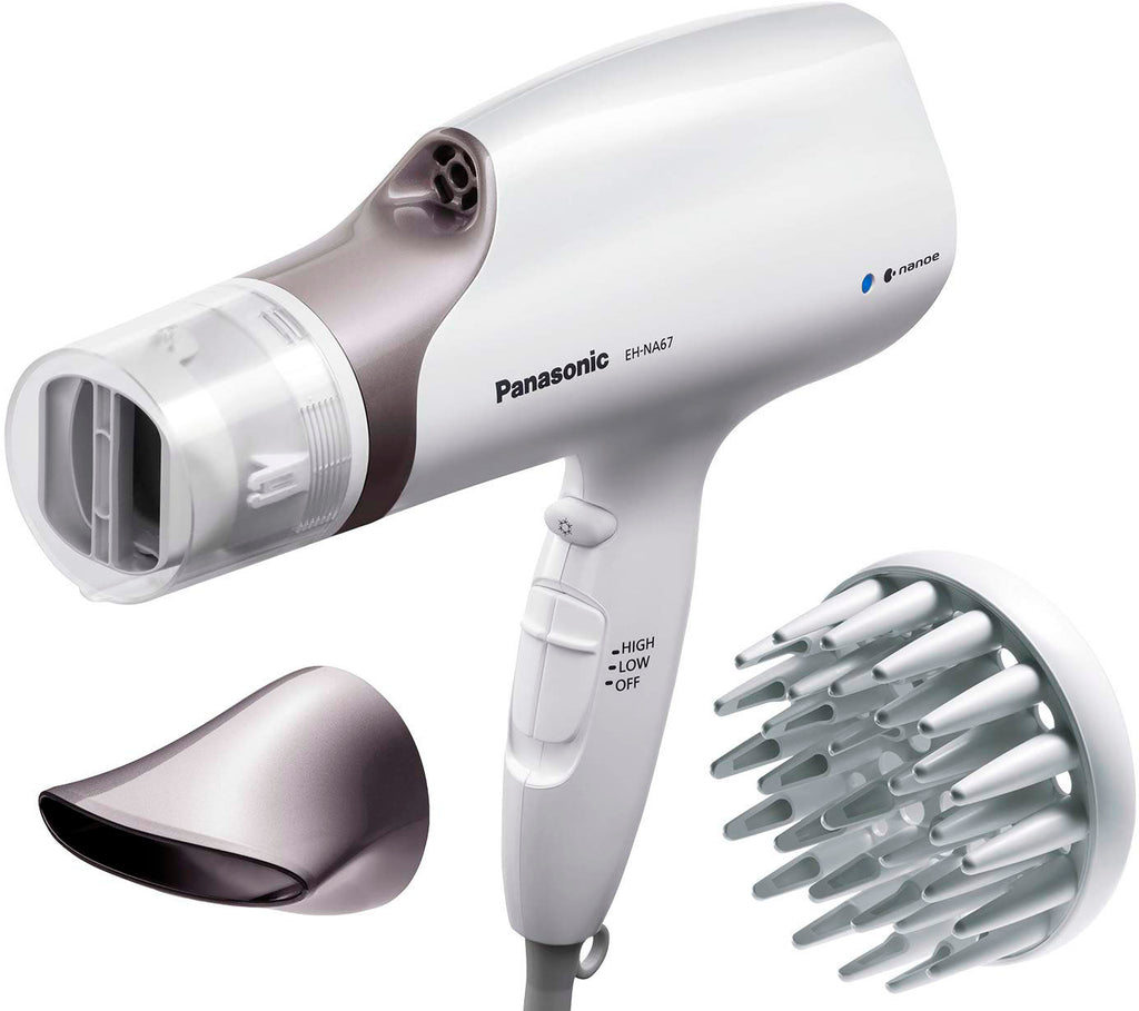 Panasonic - EH-NA67-W Nanoe Hair Dryer with Oscillating QuickDry Nozzle - White -