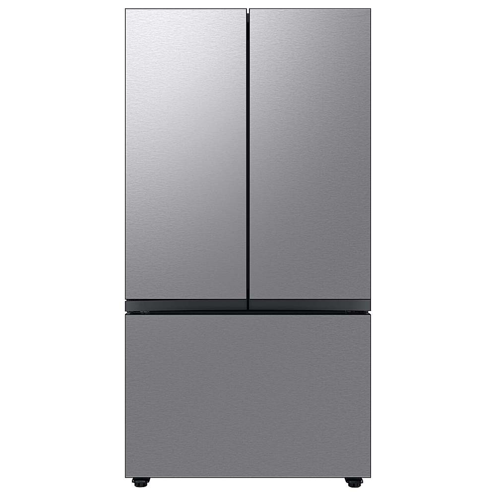 Samsung - BESPOKE 24 cu. ft. French Door Counter Depth Smart Refrigerator with Beverage Center - Stainless Steel -