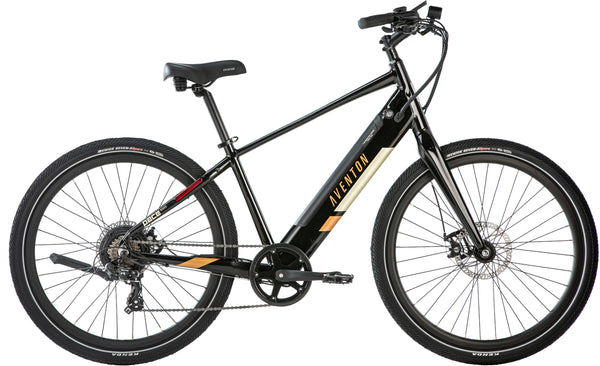 Aventon - Pace 350.2 Step-Over Ebike w/ 40 mile Max Operating Range and 20 MPH Max Speed - Regular - Midnight Black -