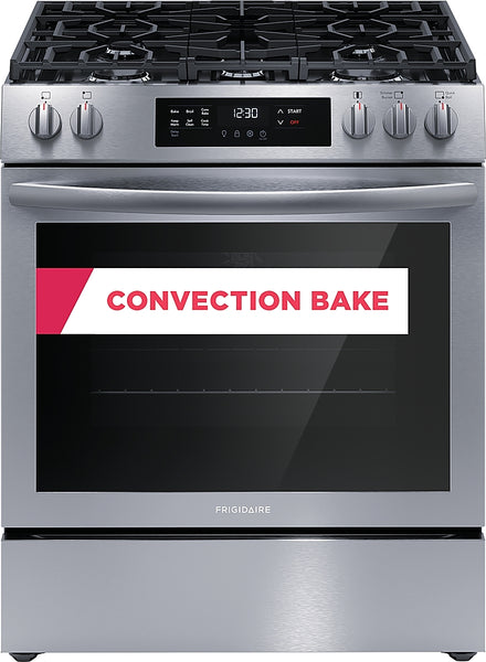 Frigidaire - 30'' Front Control Gas Range - Stainless Steel -