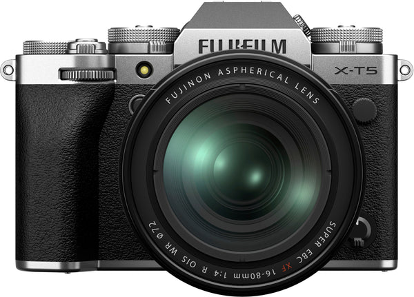 Fujifilm - X-T5 Mirrorless Camera with XF16-80mmF4 R OIS WR Lens Bundle - Silver -