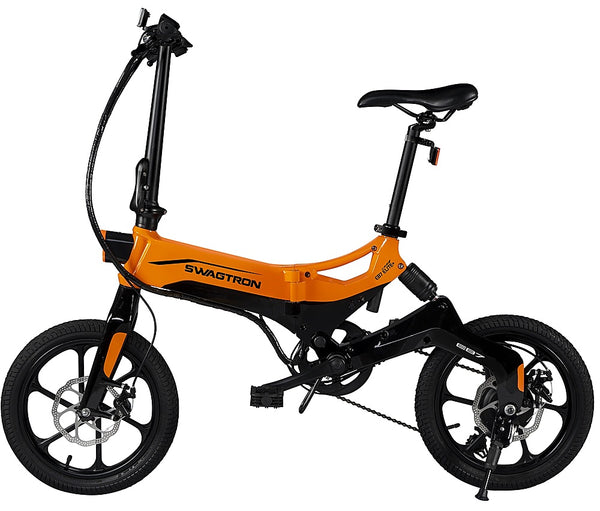 Swagtron - EB-7 Plus Electric Bike w/ 19-mile Max Operating Range & 18.6 mph Max Speed - Orange -
