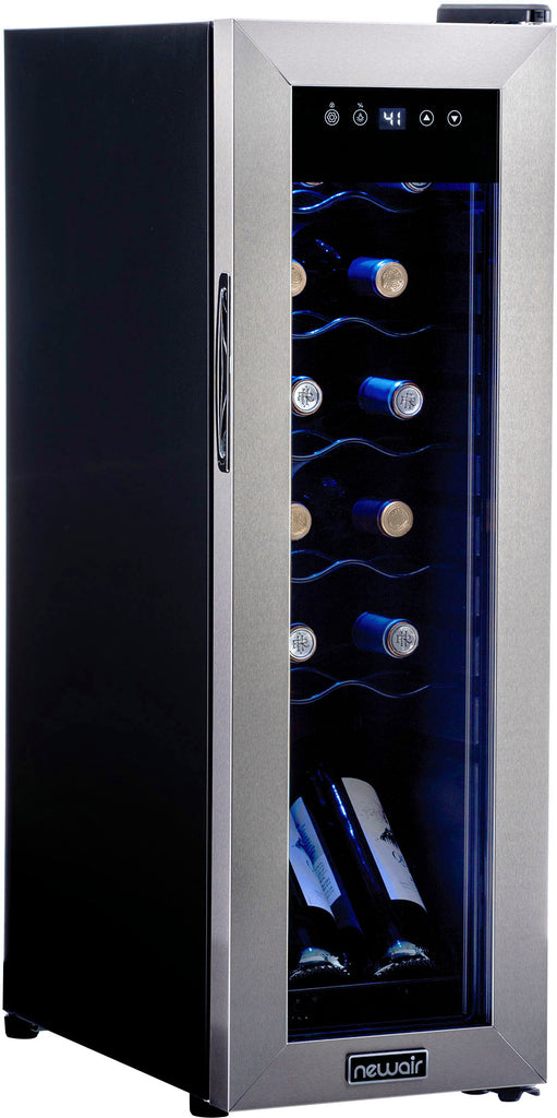 NewAir - 12-Bottle Wine Cooler with Compressor Cooling - Stainless Steel -