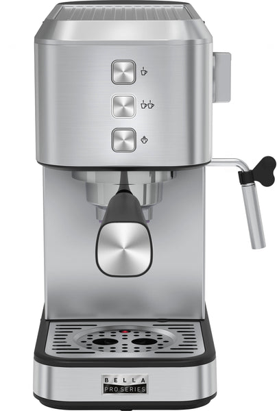 Bella Pro Series - Slim Espresso Machine with 20 Bars of Pressure - Stainless Steel -