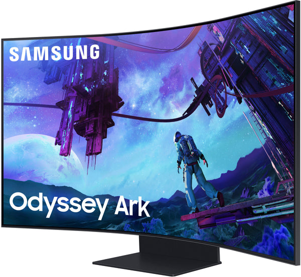 Samsung - Odyssey Ark 2nd Gen. 55" Curved 4K UHD Quantum Mini-LED FreeSync Prem Pro 1ms GTG Gaming Screen - Black -